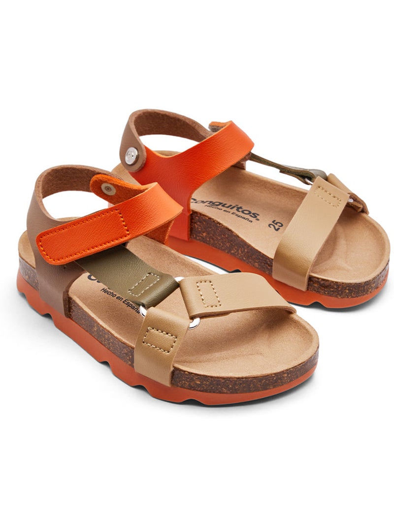 Sandales conguitos bio tiras Marron - Kiabi