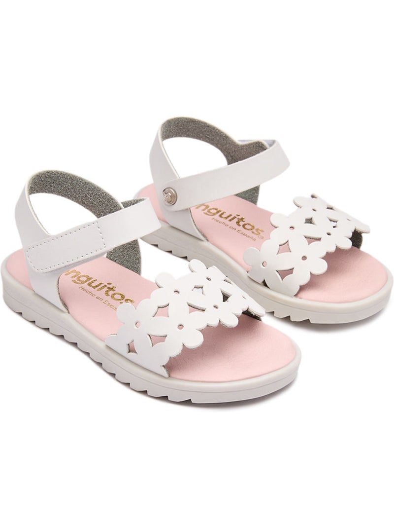 Sandales conguitos diseño floral flor Blanc - Kiabi