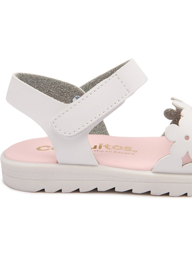 Sandales conguitos diseño floral flor Blanc - Kiabi