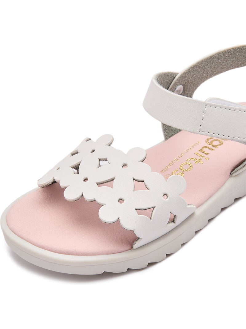 Sandales conguitos diseño floral flor Blanc - Kiabi