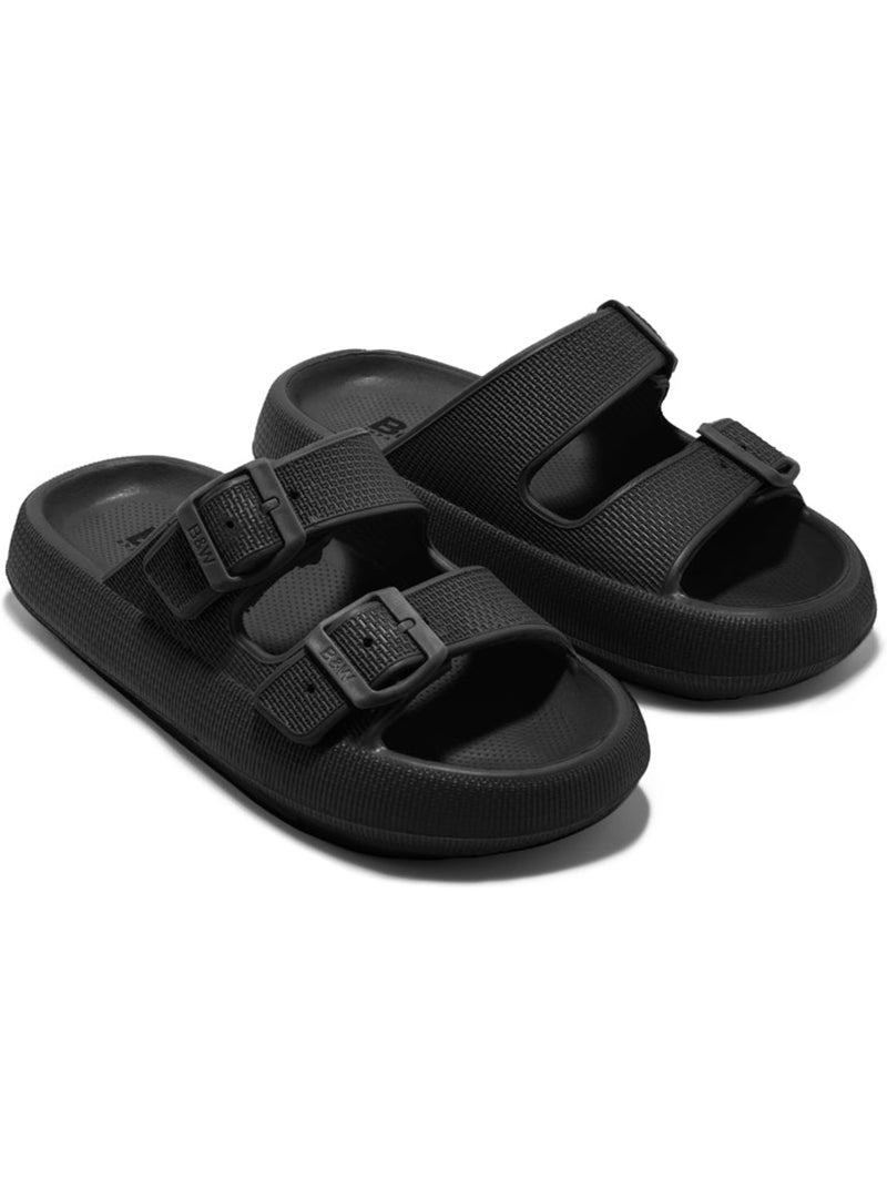 Sandales conguitos double hebilla slides Noir Noir - Kiabi
