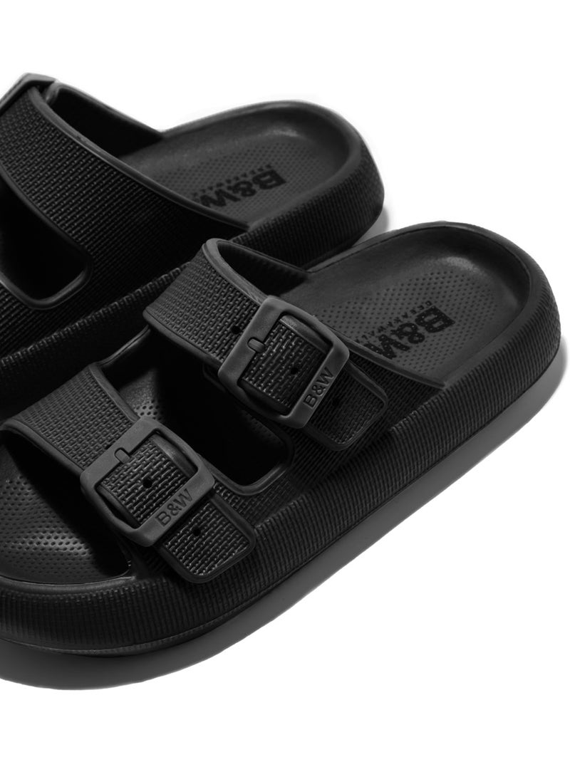 Sandales conguitos double hebilla slides Noir Noir - Kiabi