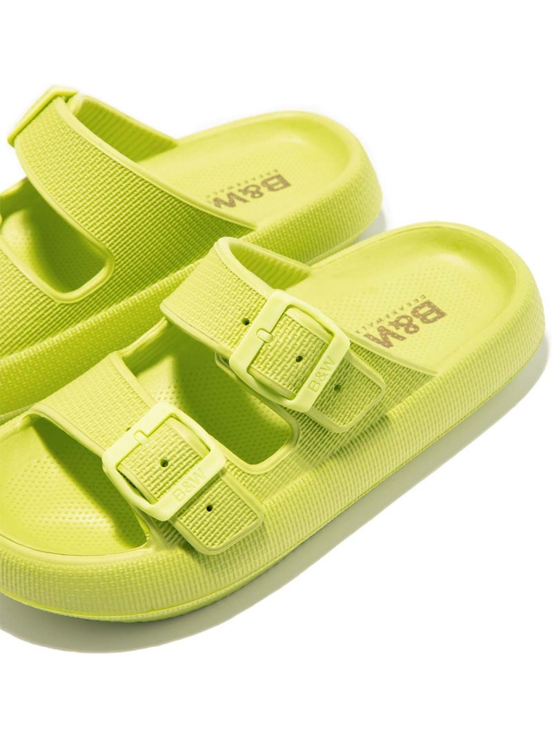 Sandales conguitos double hebilla slides Vert clair - Kiabi