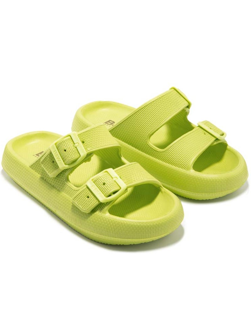 Sandales conguitos double hebilla slides Vert clair - Kiabi