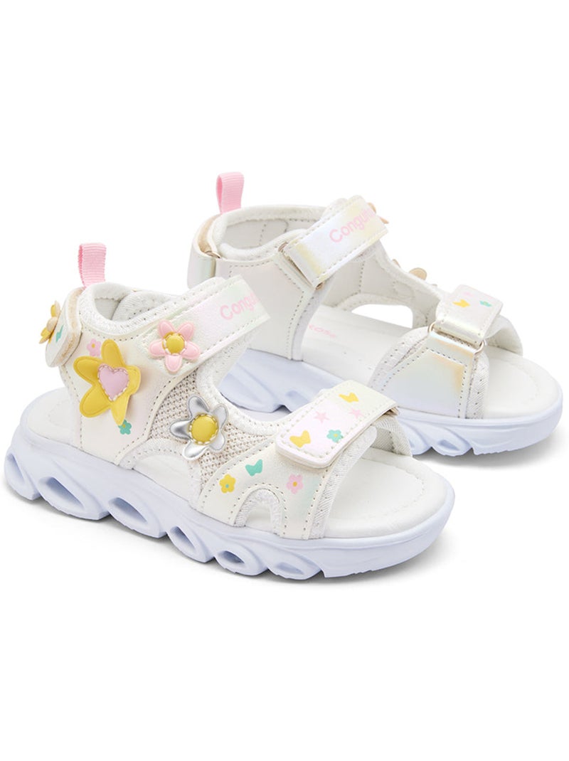 Sandales conguitos floral luces Blanc - Kiabi