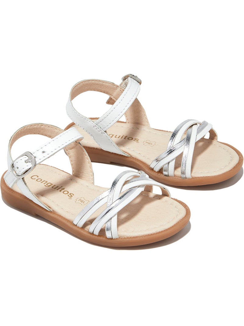 Sandales conguitos hebilla plata Blanc - Kiabi