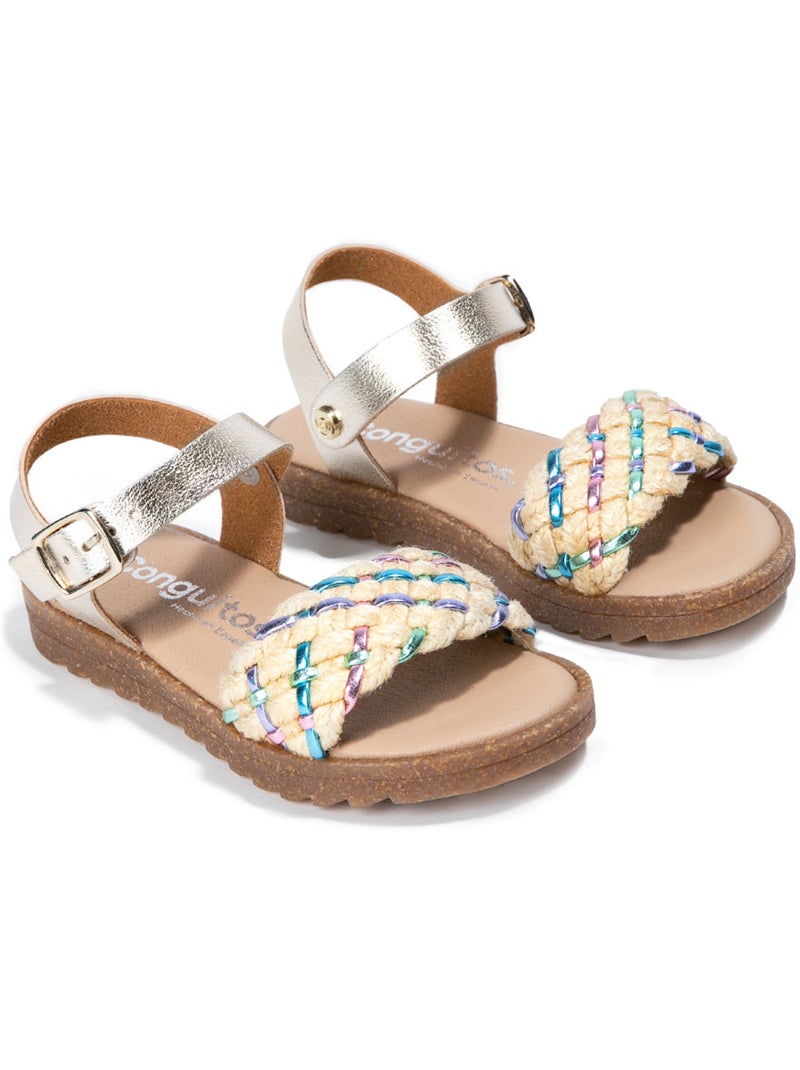 Sandales conguitos multi trenzadoed metalizado Argent - Kiabi