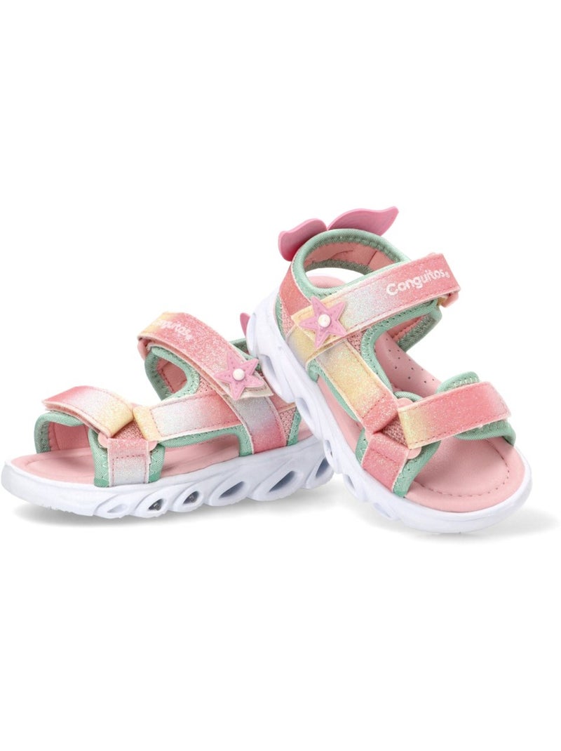 Sandales conguitos rainbow estrellas Rose - Kiabi