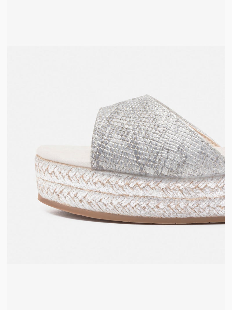 Sandales conguitos snake wedge Argent - Kiabi