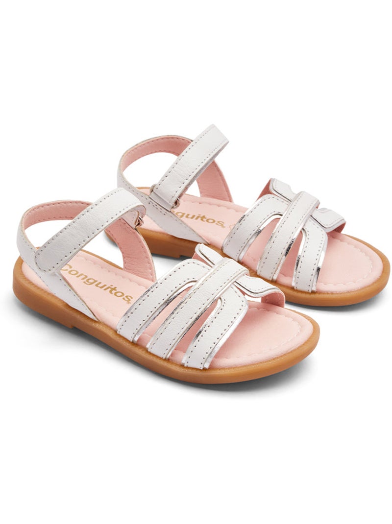 Sandales conguitos tiras piel Blanc - Kiabi