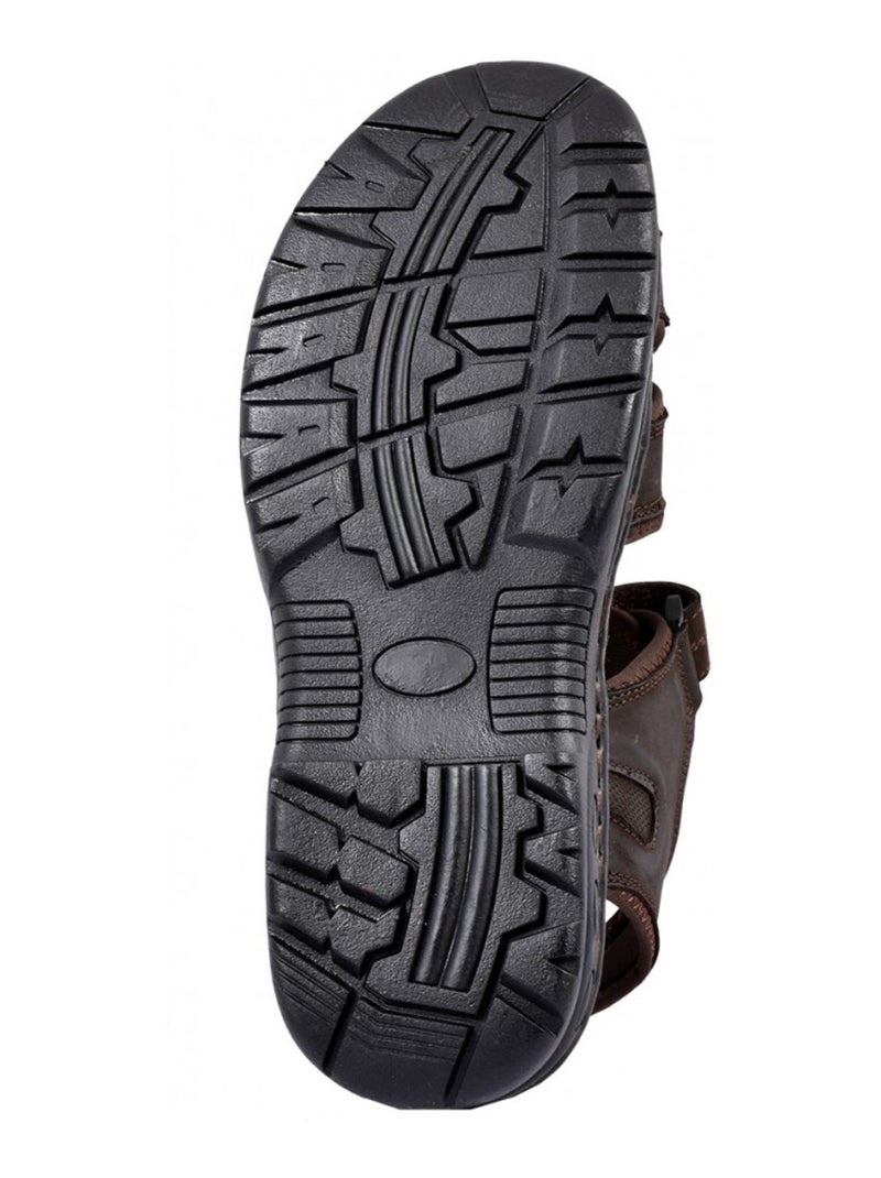 Sandales CUIR scratch Marron havane - Kiabi