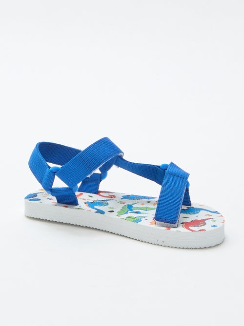Sandales de plage avec lanières en textile - Kiabi