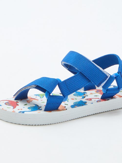 Sandales de plage avec lanières en textile - Kiabi