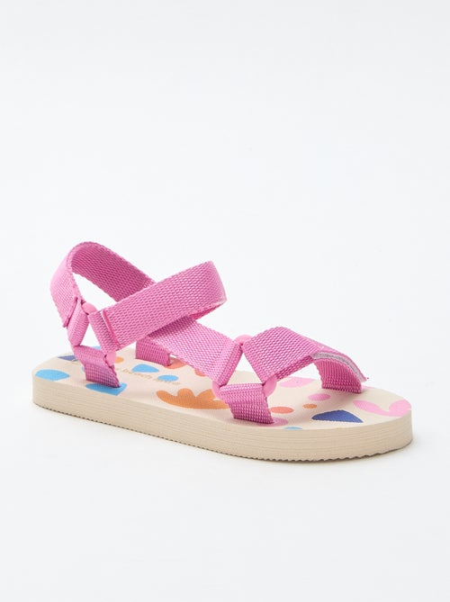 Sandales de plage avec lanières textile - Kiabi