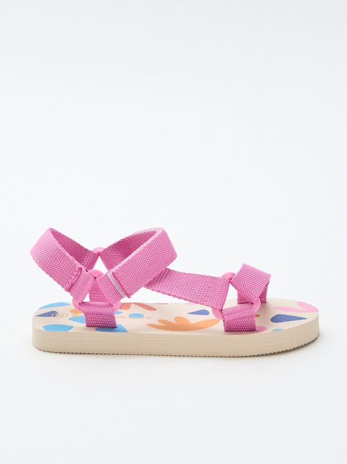 Sandales de plage avec lanières textile - Kiabi