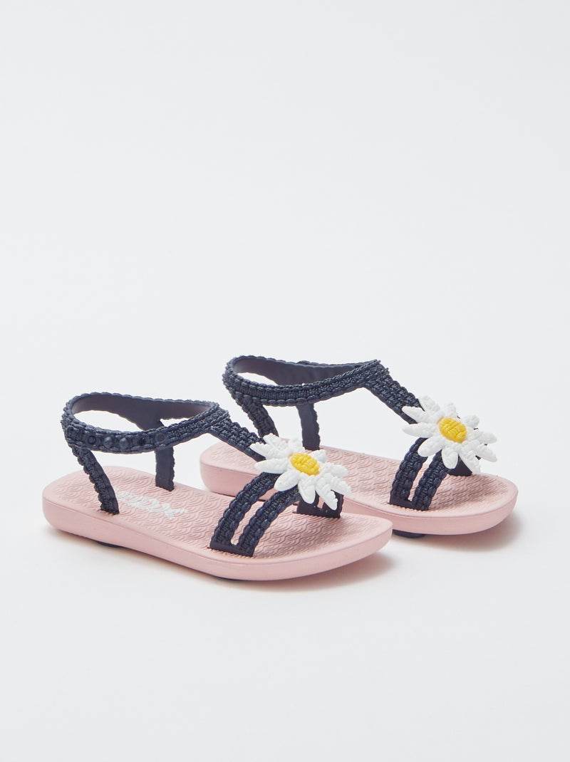 Sandales de plage marguerite Bleu - Kiabi