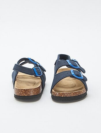 Sandales double bride avec boucles contrastantes