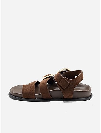 Sandales effet daim