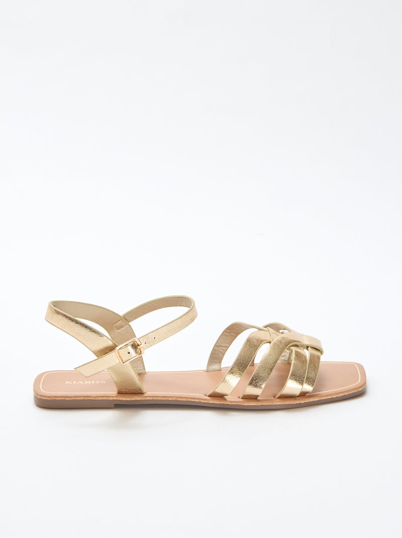 Sandales en bride croisée Jaune - Kiabi