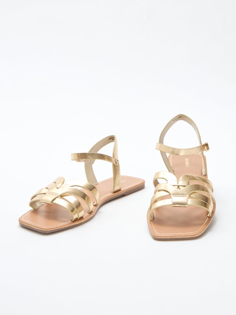 Sandales en bride croisée Jaune - Kiabi