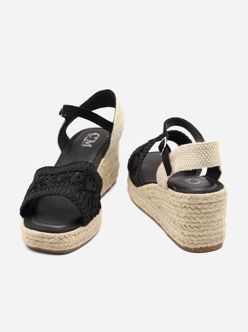 Sandales en crochet Noir - Kiabi