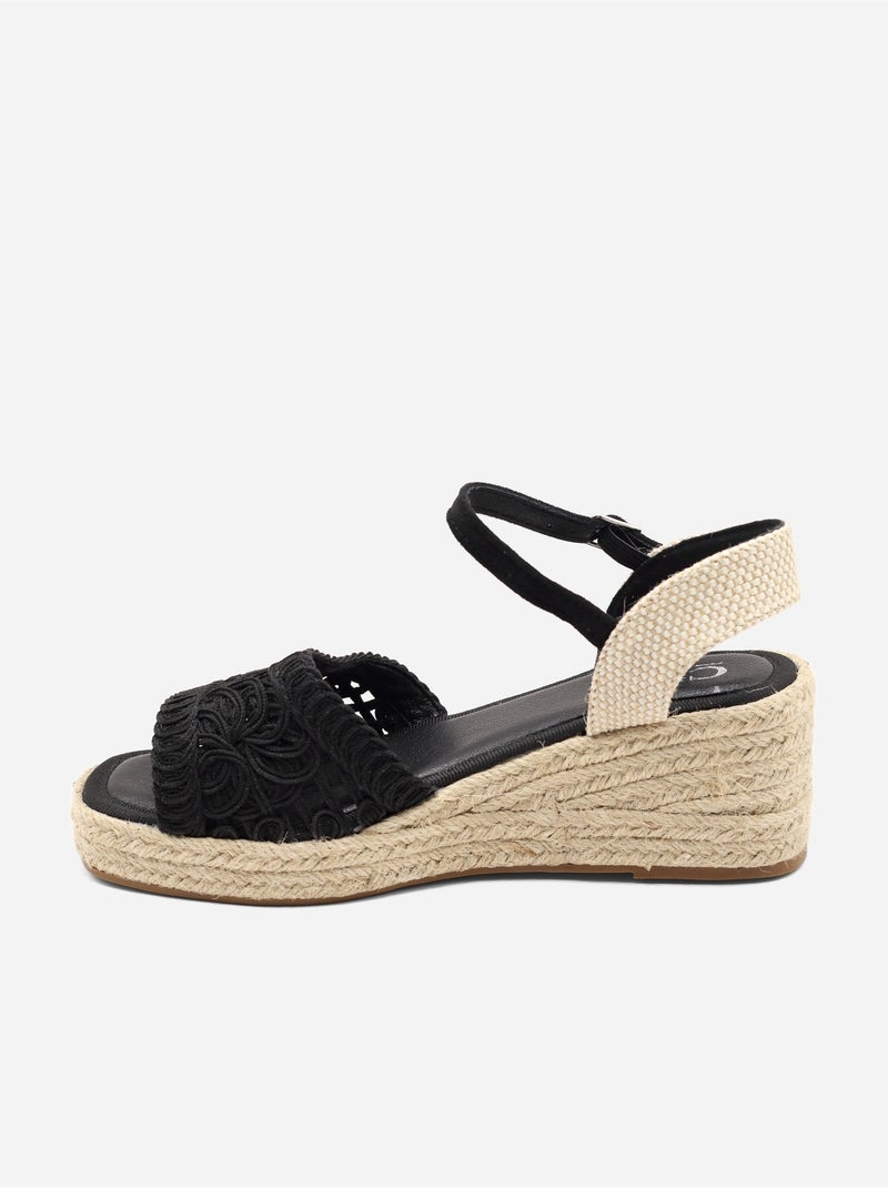 Sandales en crochet Noir - Kiabi