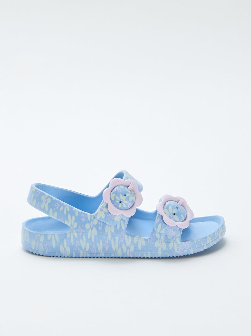 Sandales en plastique à motif fleuri Bleu - Kiabi