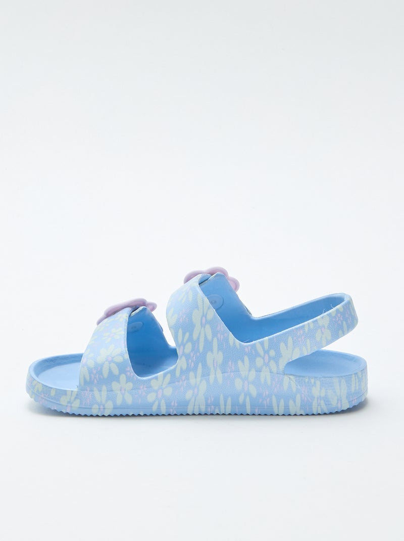Sandales en plastique à motif fleuri Bleu - Kiabi
