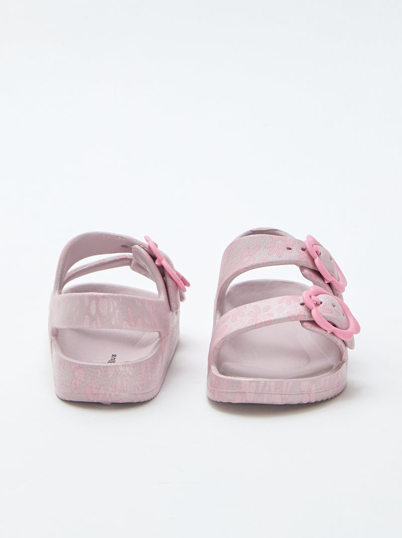 Sandales en plastique à motif fleuri Rose - Kiabi