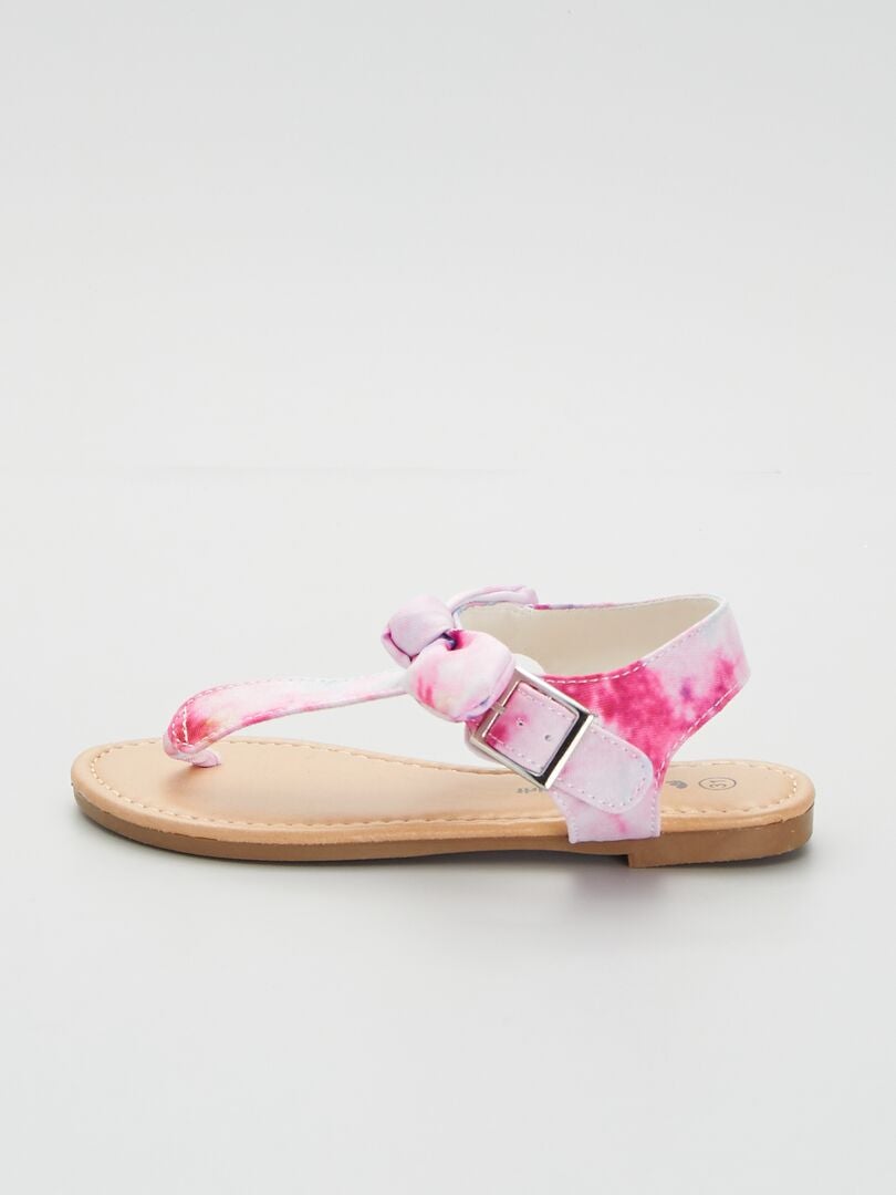 Sandales en simili avec nœud fantaisie Rose - Kiabi