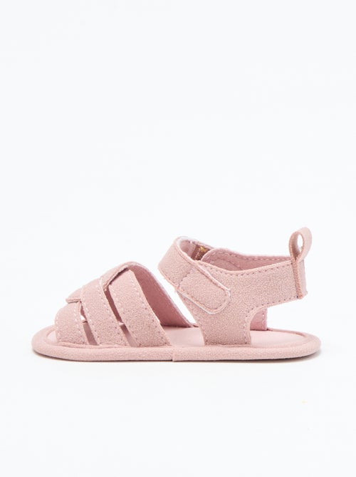 Sandales en tissu avec brides croisées - Kiabi