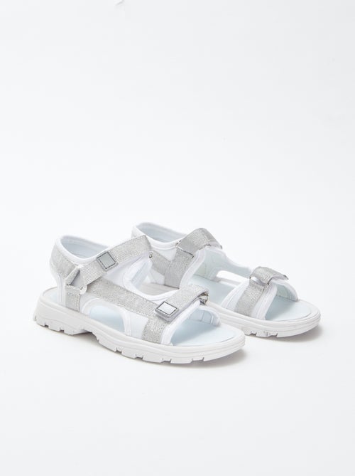 Sandales esprit sport avec sangles pailletées - Kiabi