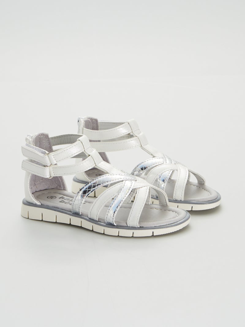 Sandales montantes GRIS - Kiabi