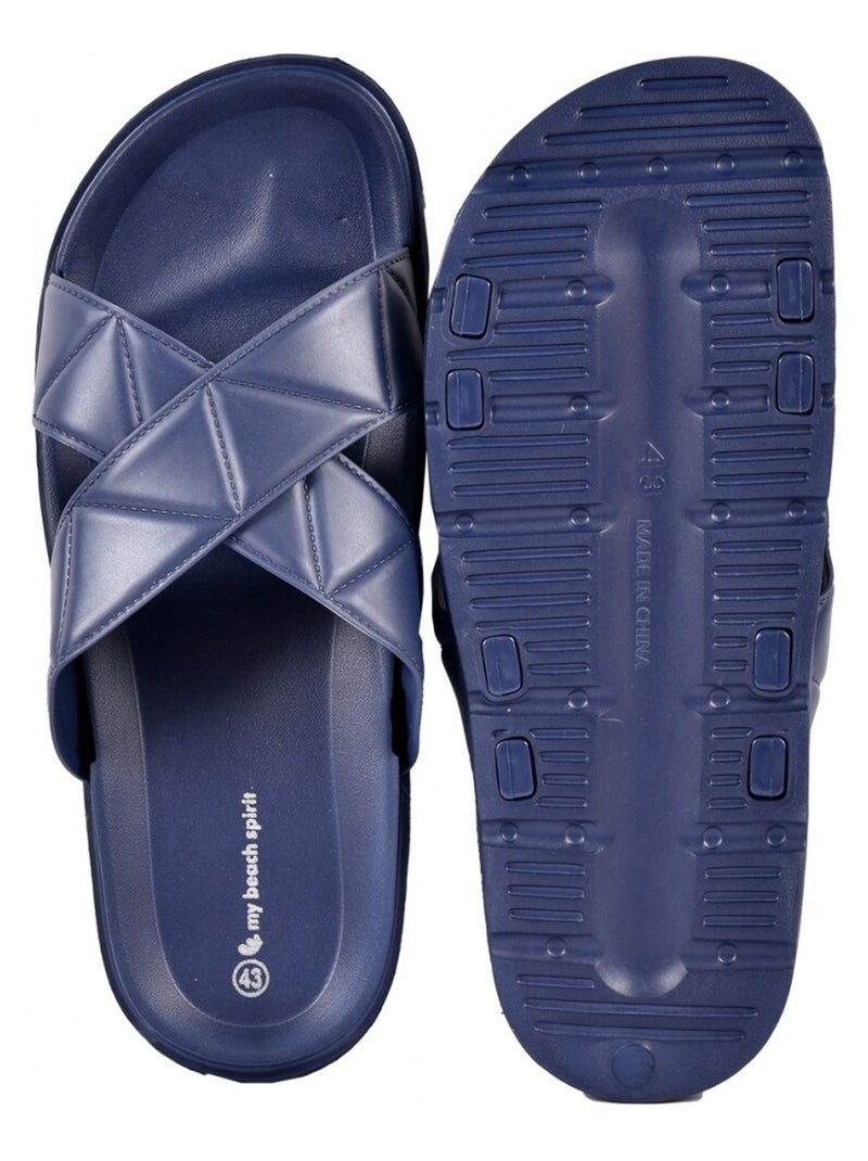 Sandales Mules CROISEE Bleu marine - Kiabi