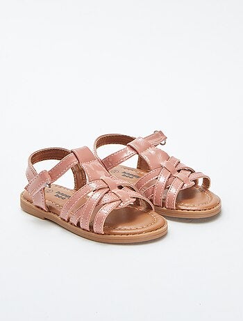 Sandales multi-brides avec effet verni