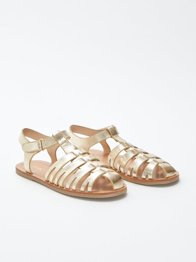 Sandales multi-brides dorées BEIGE - Kiabi