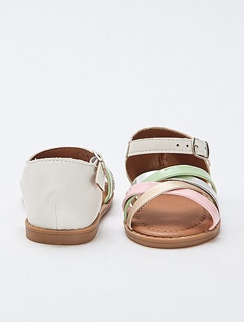 Sandales multicolores à multiples brides