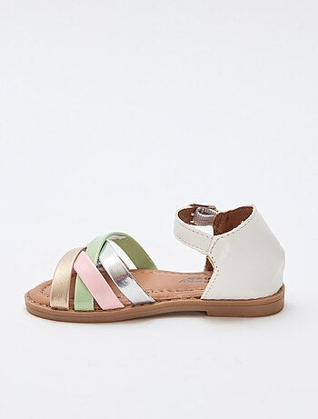 Sandales multicolores à multiples brides