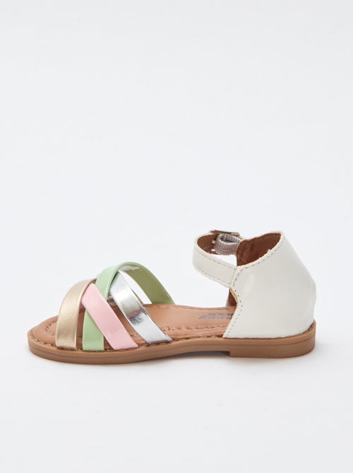 Sandales multicolores à multiples brides - Kiabi