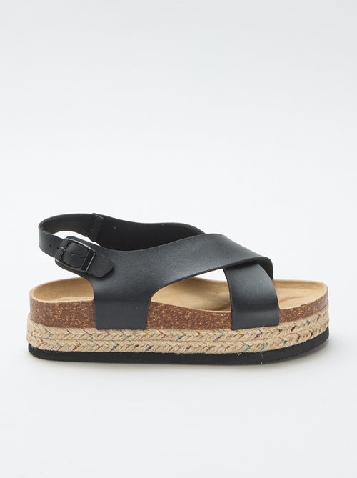 Sandales plateformes à brides croisées - Kiabi