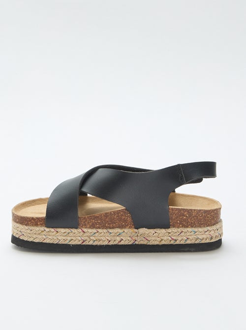 Sandales plateformes à brides croisées - Kiabi