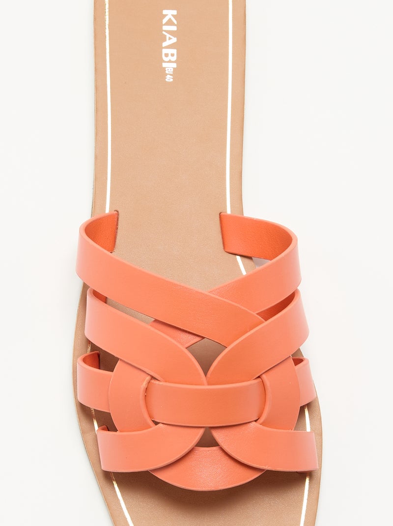 Sandales plates à brides croisées Orange - Kiabi