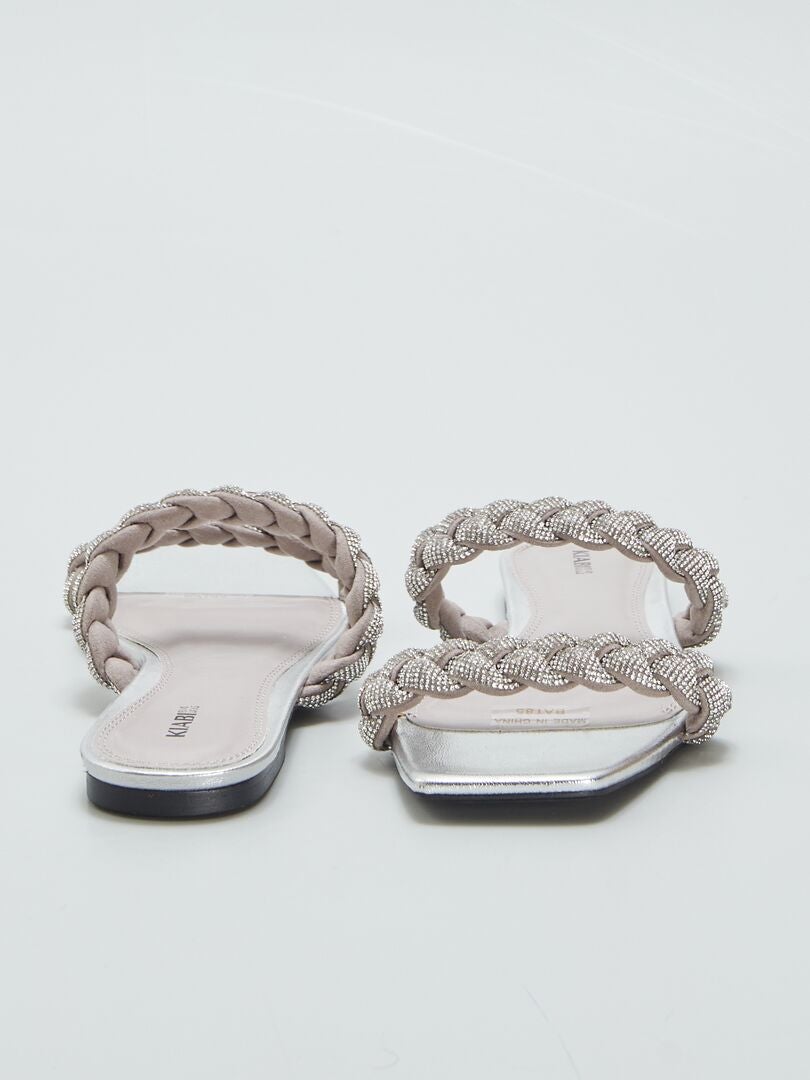 sandales plates strass