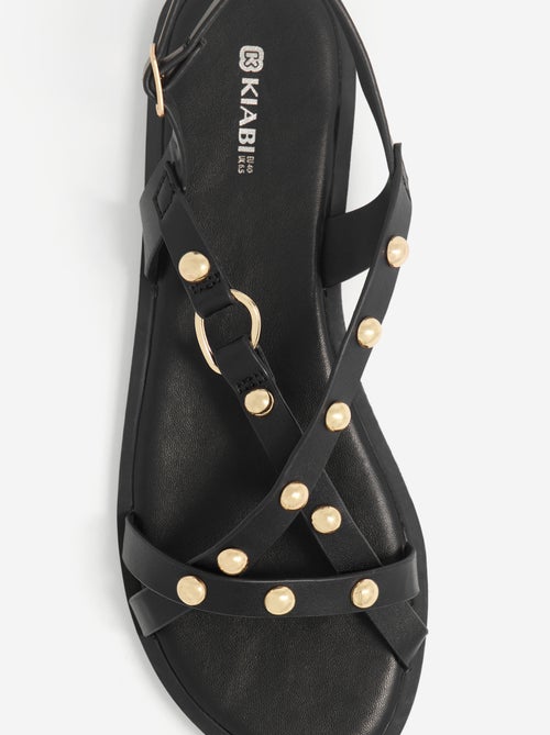 Sandales plates avec détails clous - Kiabi
