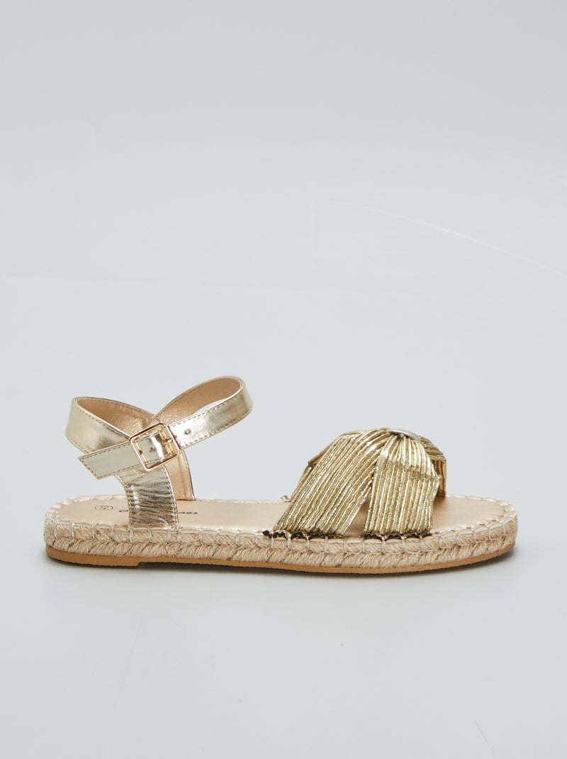 Sandales plates dorées Doré Femme Kiabi