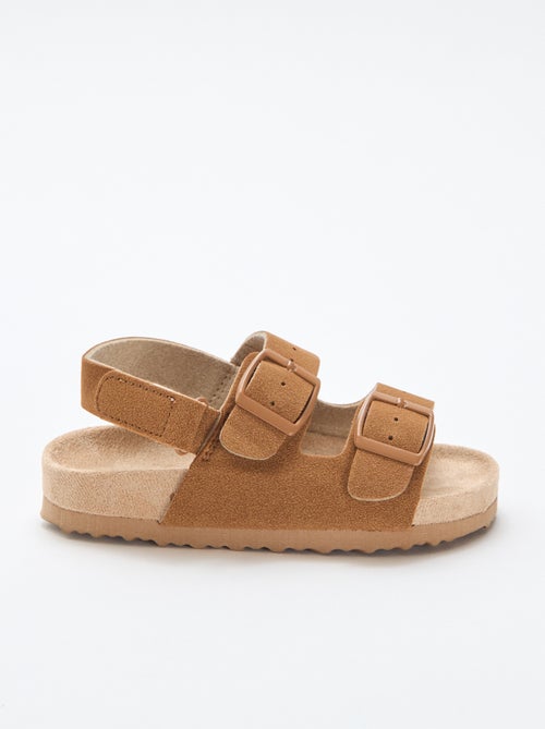 Sandales plates en suédine - Kiabi