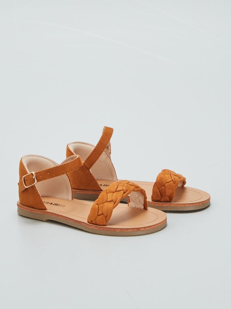 Sandales plates Marron - Kiabi