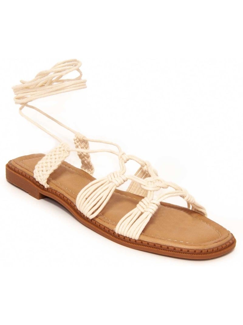 Sandales Plates Matériel Synthétique Montevita Blanc - Kiabi