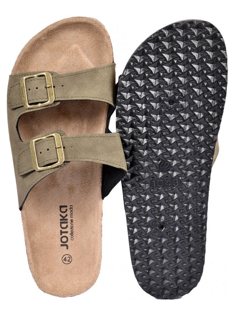 Sandales PREMIUM Boucle Kaki - Kiabi