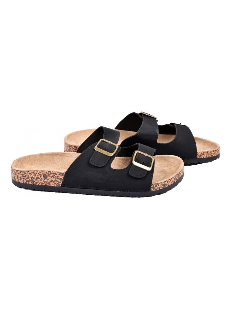 Sandales PREMIUM Boucle Noir - Kiabi